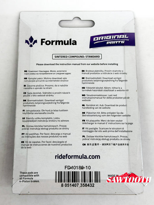 Formula Brake Pad Replacement